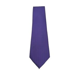 Burberry of London Mens Vintage Purple Teal Grid Silk Tie Wide Made in Italy